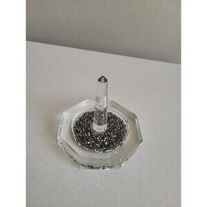 Oleg Cassini Crystal Diamond Ring Holder Signed